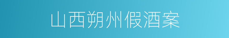 山西朔州假酒案的同义词