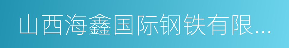 山西海鑫国际钢铁有限公司的同义词