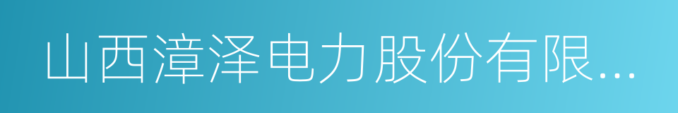 山西漳泽电力股份有限公司的同义词