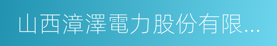 山西漳澤電力股份有限公司的同義詞