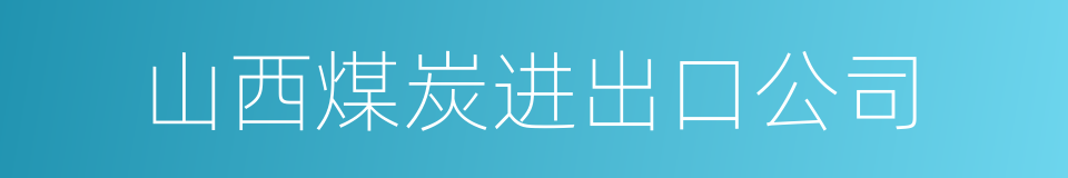 山西煤炭进出口公司的同义词