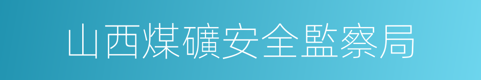 山西煤礦安全監察局的同義詞