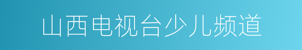 山西电视台少儿频道的同义词