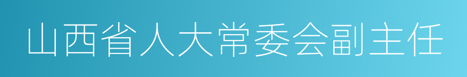 山西省人大常委会副主任的同义词