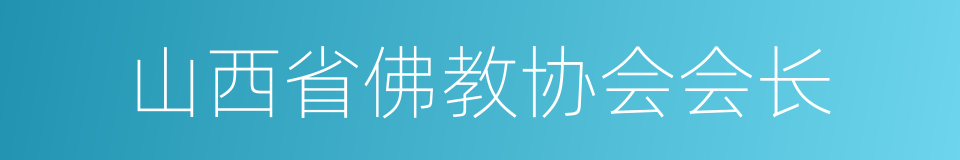 山西省佛教协会会长的同义词