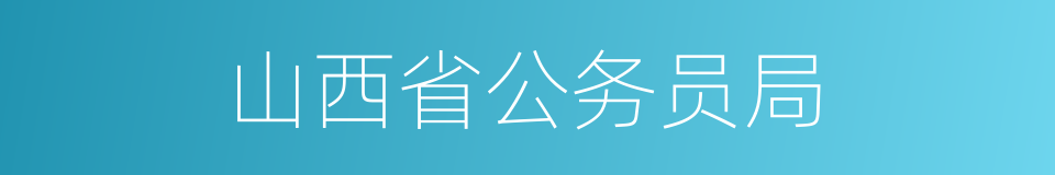 山西省公务员局的同义词