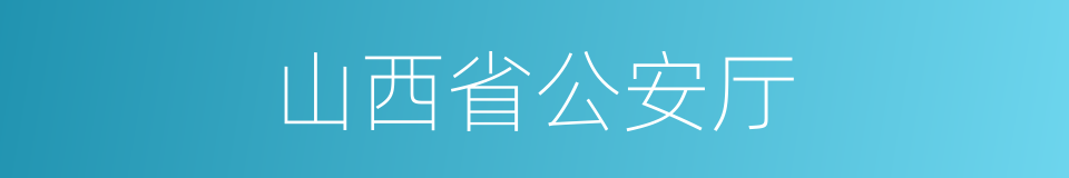 山西省公安厅的同义词