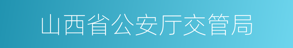 山西省公安厅交管局的同义词