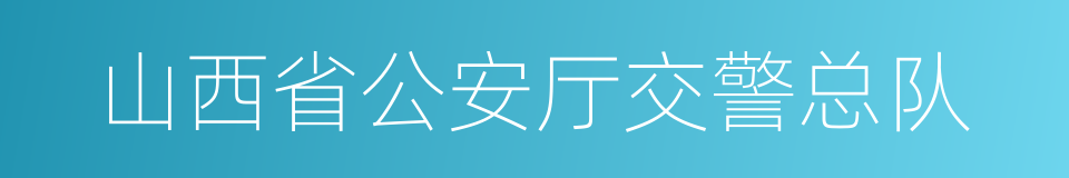 山西省公安厅交警总队的同义词