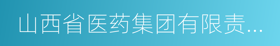 山西省医药集团有限责任公司的同义词