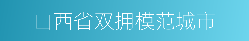 山西省双拥模范城市的同义词