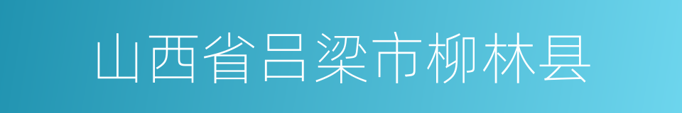 山西省吕梁市柳林县的同义词