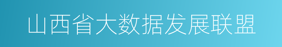 山西省大数据发展联盟的同义词