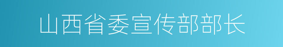 山西省委宣传部部长的同义词