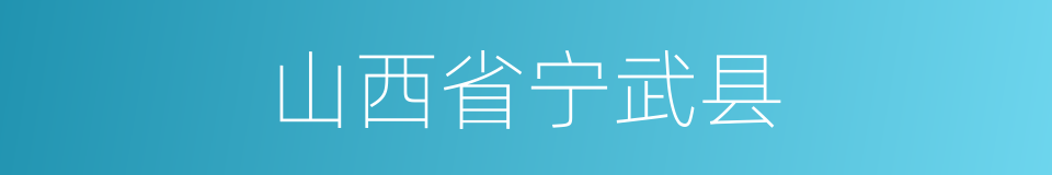 山西省宁武县的同义词