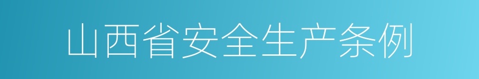 山西省安全生产条例的同义词