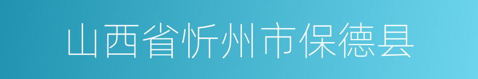 山西省忻州市保德县的同义词