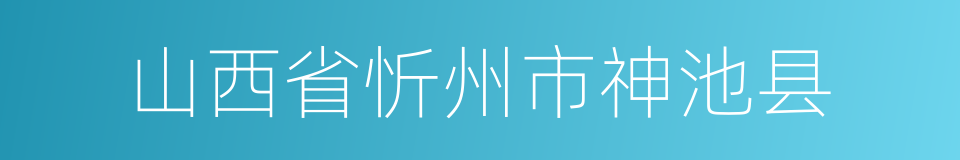 山西省忻州市神池县的同义词