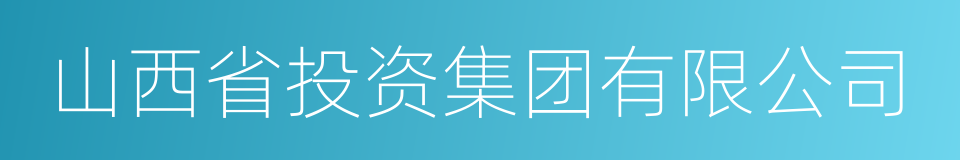 山西省投资集团有限公司的同义词