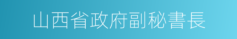 山西省政府副秘書長的同義詞