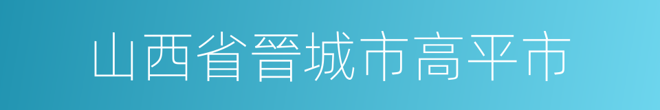 山西省晉城市高平市的同義詞