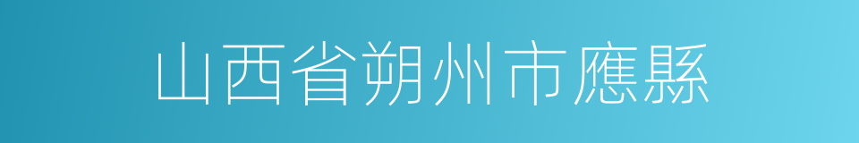 山西省朔州市應縣的同義詞