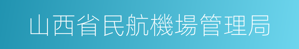 山西省民航機場管理局的同義詞