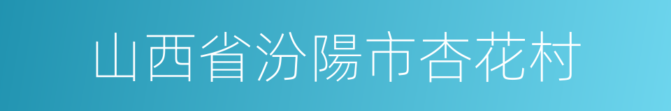 山西省汾陽市杏花村的同義詞