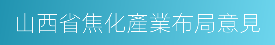 山西省焦化產業布局意見的同義詞