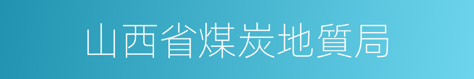 山西省煤炭地質局的同義詞