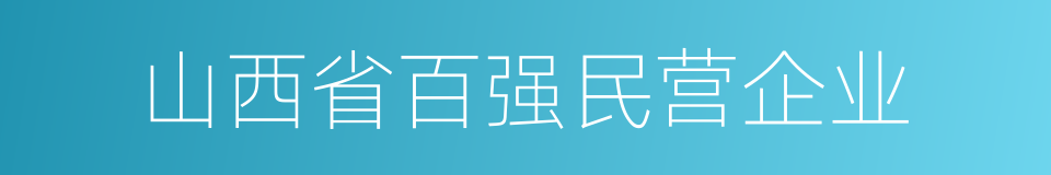 山西省百强民营企业的同义词