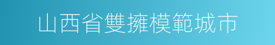 山西省雙擁模範城市的同義詞