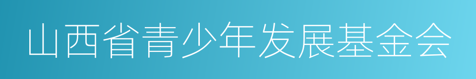 山西省青少年发展基金会的同义词