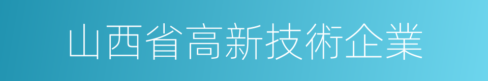 山西省高新技術企業的同義詞