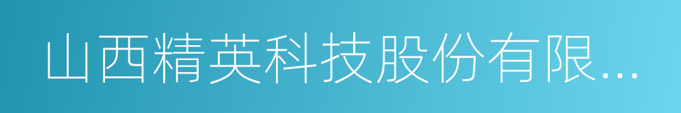 山西精英科技股份有限公司的同义词
