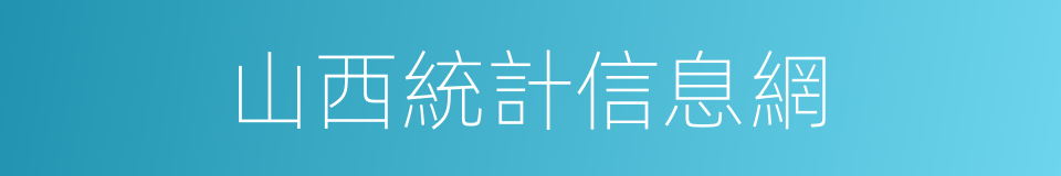 山西統計信息網的同義詞