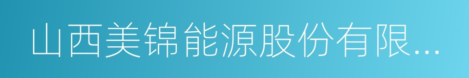 山西美锦能源股份有限公司的同义词