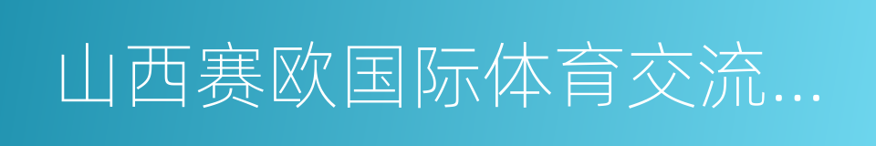 山西赛欧国际体育交流投资集团有限公司的同义词