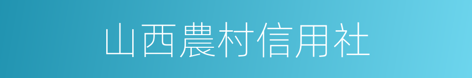 山西農村信用社的同義詞