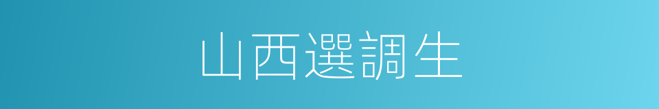 山西選調生的同義詞