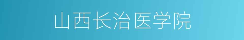 山西长治医学院的同义词