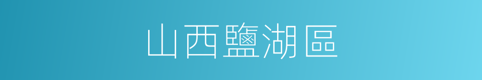 山西鹽湖區的同義詞