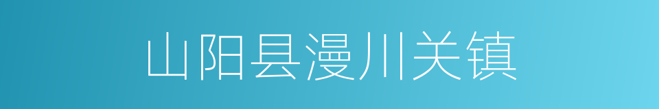 山阳县漫川关镇的同义词