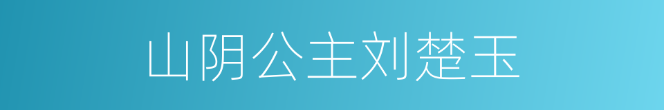 山阴公主刘楚玉的同义词