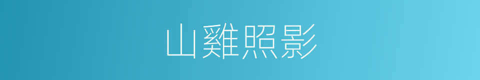 山雞照影的意思