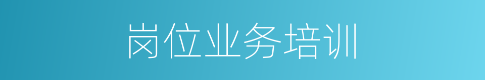 岗位业务培训的同义词