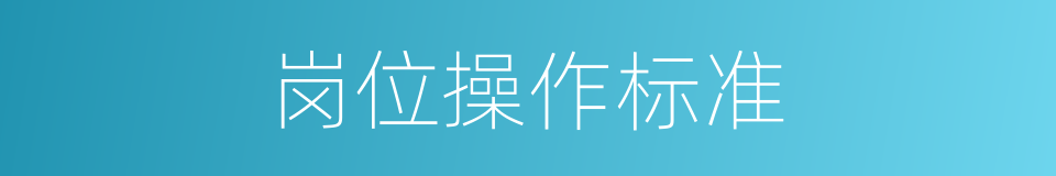 岗位操作标准的同义词