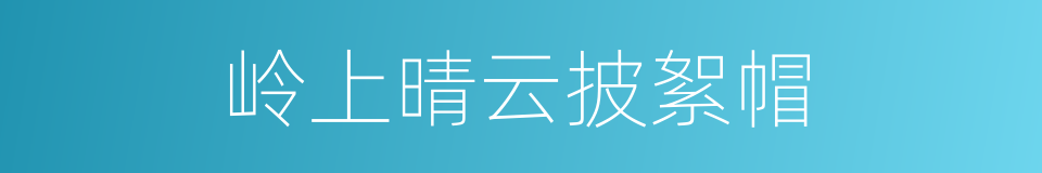 岭上晴云披絮帽的同义词