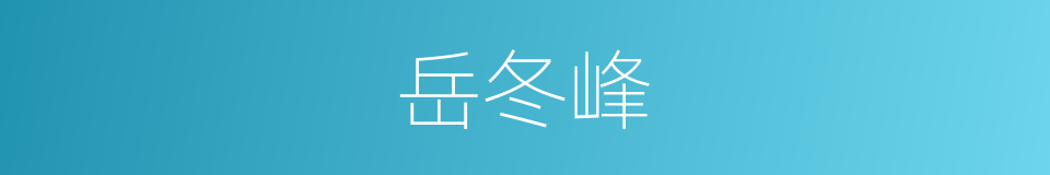 岳冬峰的同义词