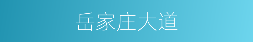 岳家庄大道的同义词